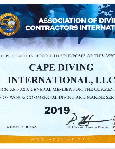 ADCI certification | Cape Diving International, underwater services